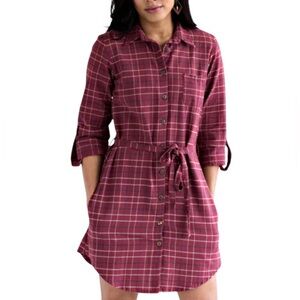 Mara Traders Women’s Cotton Plaid Dress with Pockets Large